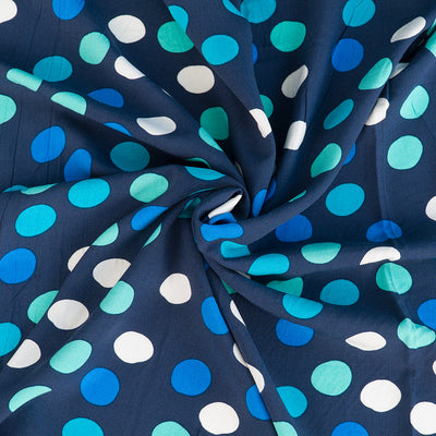 Sierra - Blue Tiddlewinks Viscose Poplin Woven Fabric