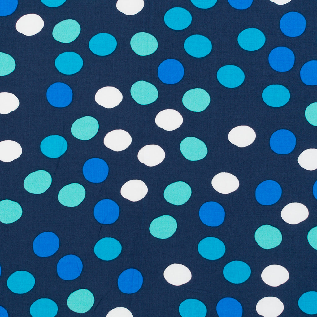 Sierra - Blue Tiddlewinks Viscose Poplin Woven Fabric