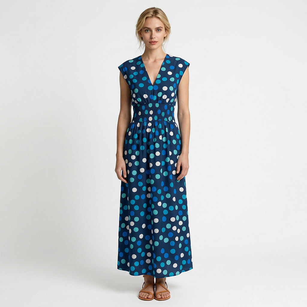 Sierra - Blue Tiddlewinks Viscose Poplin Woven Fabric