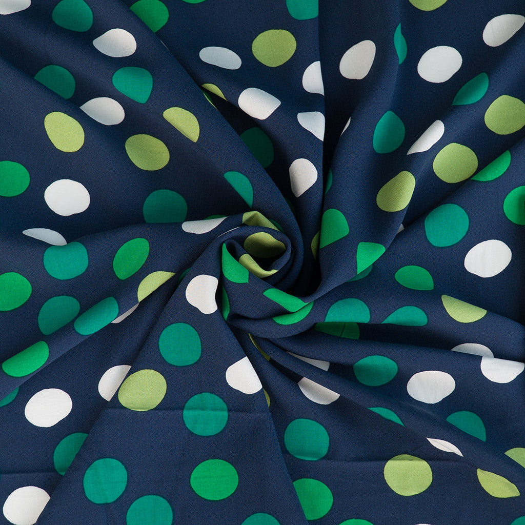 Sierra - Green Tiddlewinks Viscose Poplin Woven Fabric