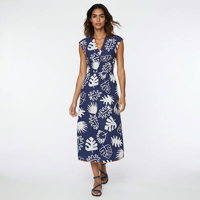 Sierra - Navy Canopy Viscose Poplin Woven Fabric