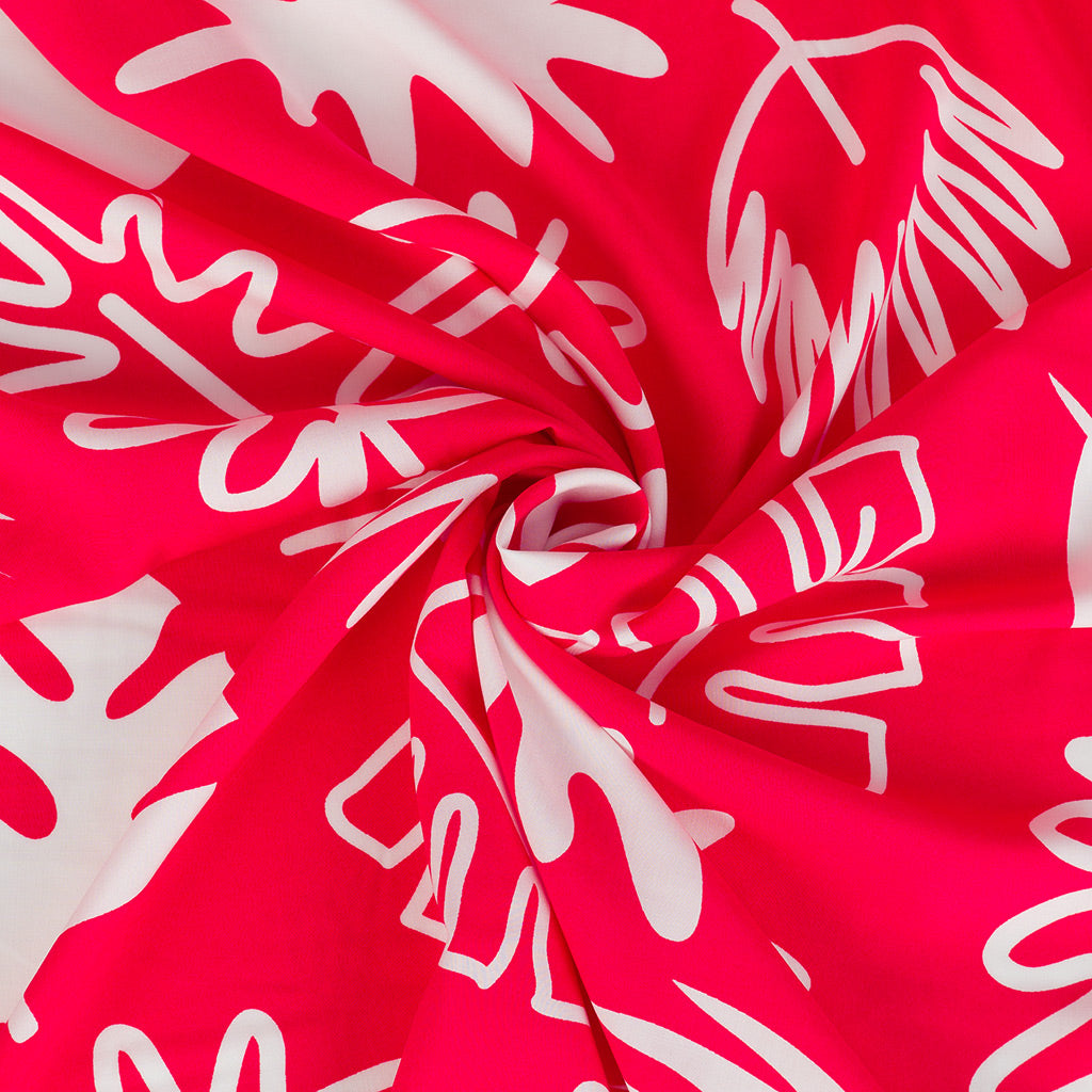 Sierra - Red Canopy Viscose Poplin Woven Fabric