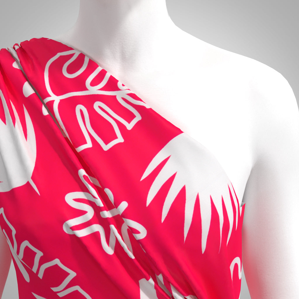 Sierra - Red Canopy Viscose Poplin Woven Fabric