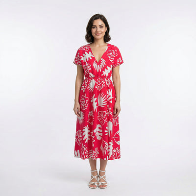 Sierra - Red Canopy Viscose Poplin Woven Fabric