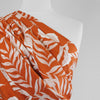 Sierra - Copper Leaves Viscose Poplin Woven Fabric Mannequin Close Up Image from Patternsandplains.com