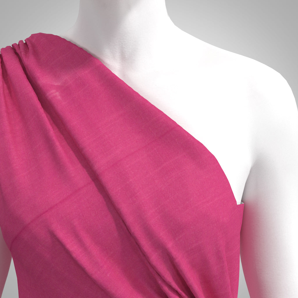 Spa - Hibiscus Pink Pastel Viscose Linen Silky Noil Woven Fabric
