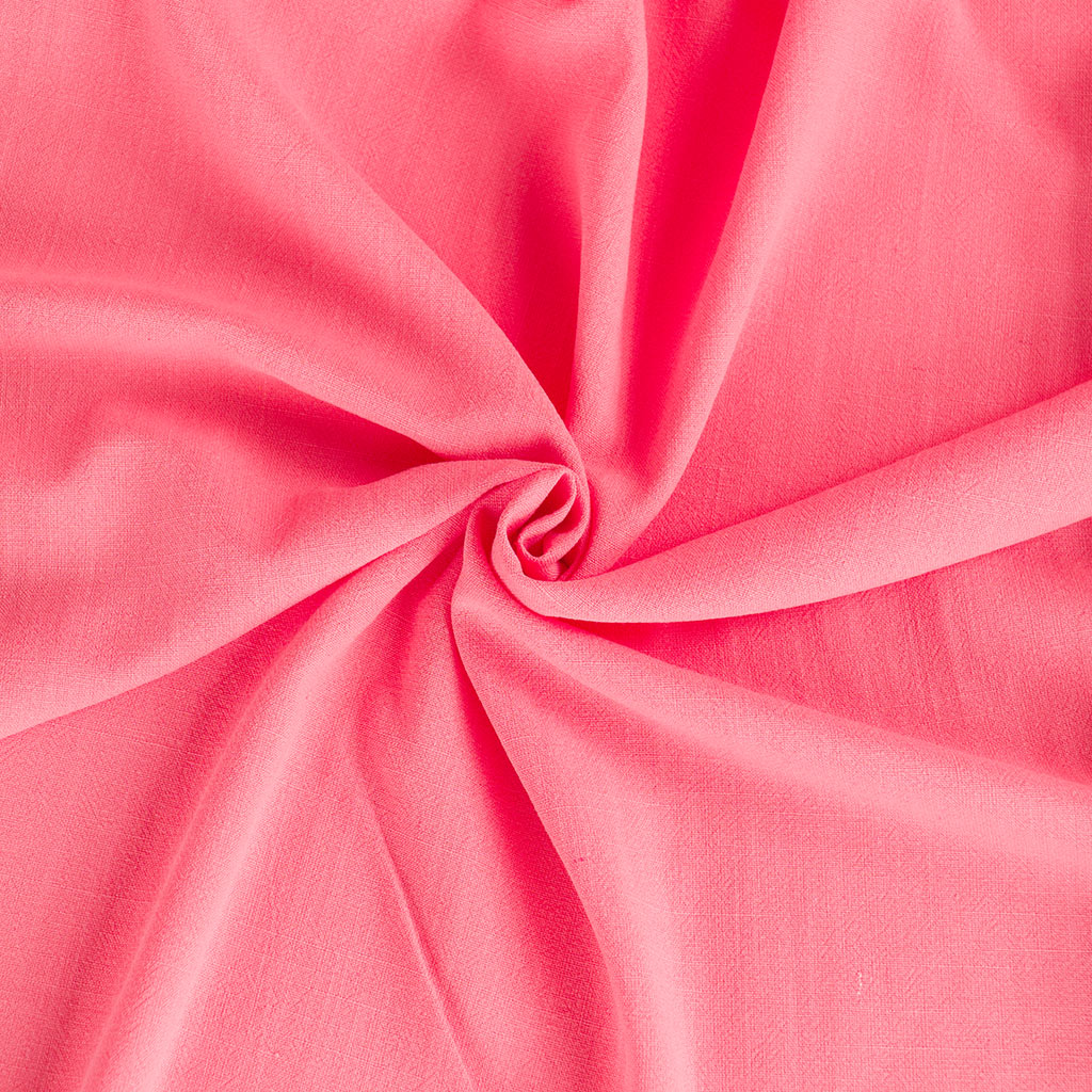 Spa - Tropical Coral Viscose Linen Silky Noil Woven Fabric