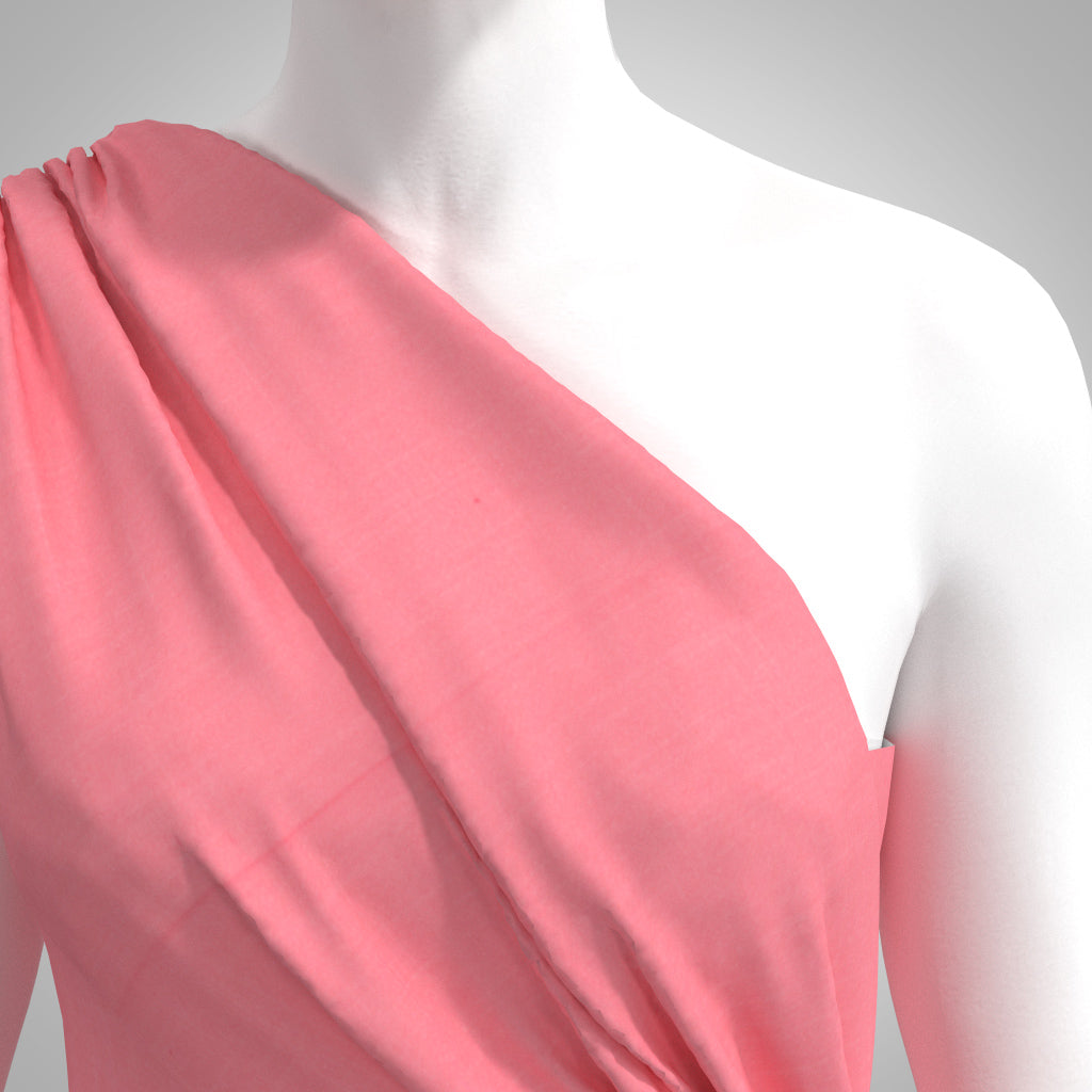 Spa - Tropical Coral Viscose Linen Silky Noil Woven Fabric