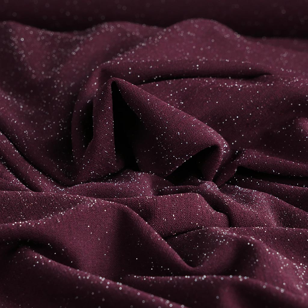 Sparks - Mulberry Scuba Crystal Crepe Stretch Fabric