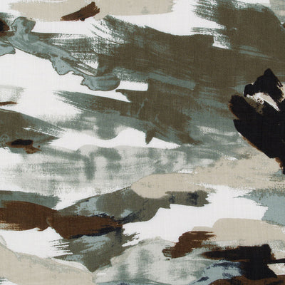 Tahiti - Khaki Brush Marks Textured Woven Fabric Sample