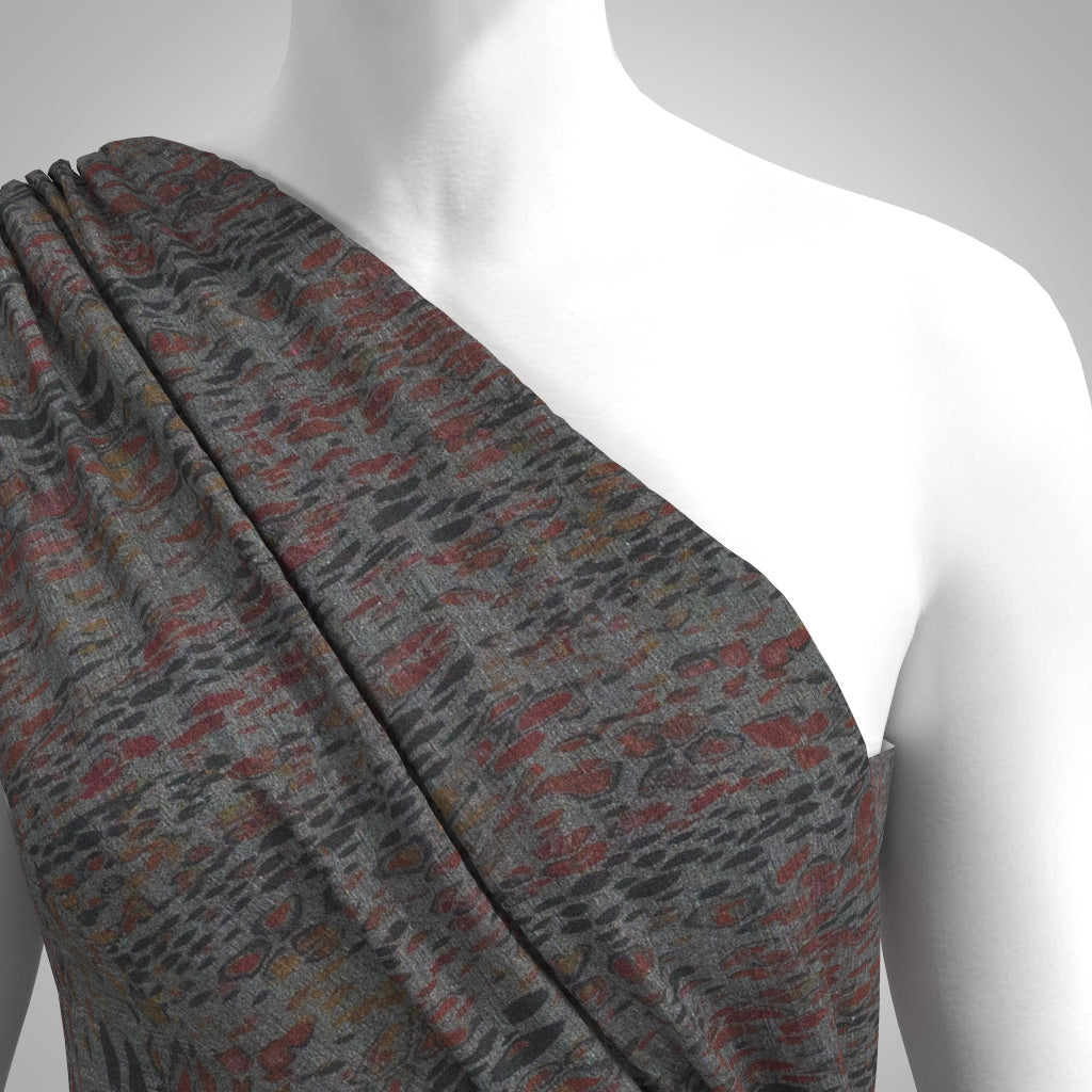 Trevi - Reds and Greys Almost Animal Ponte de Roma Fabric