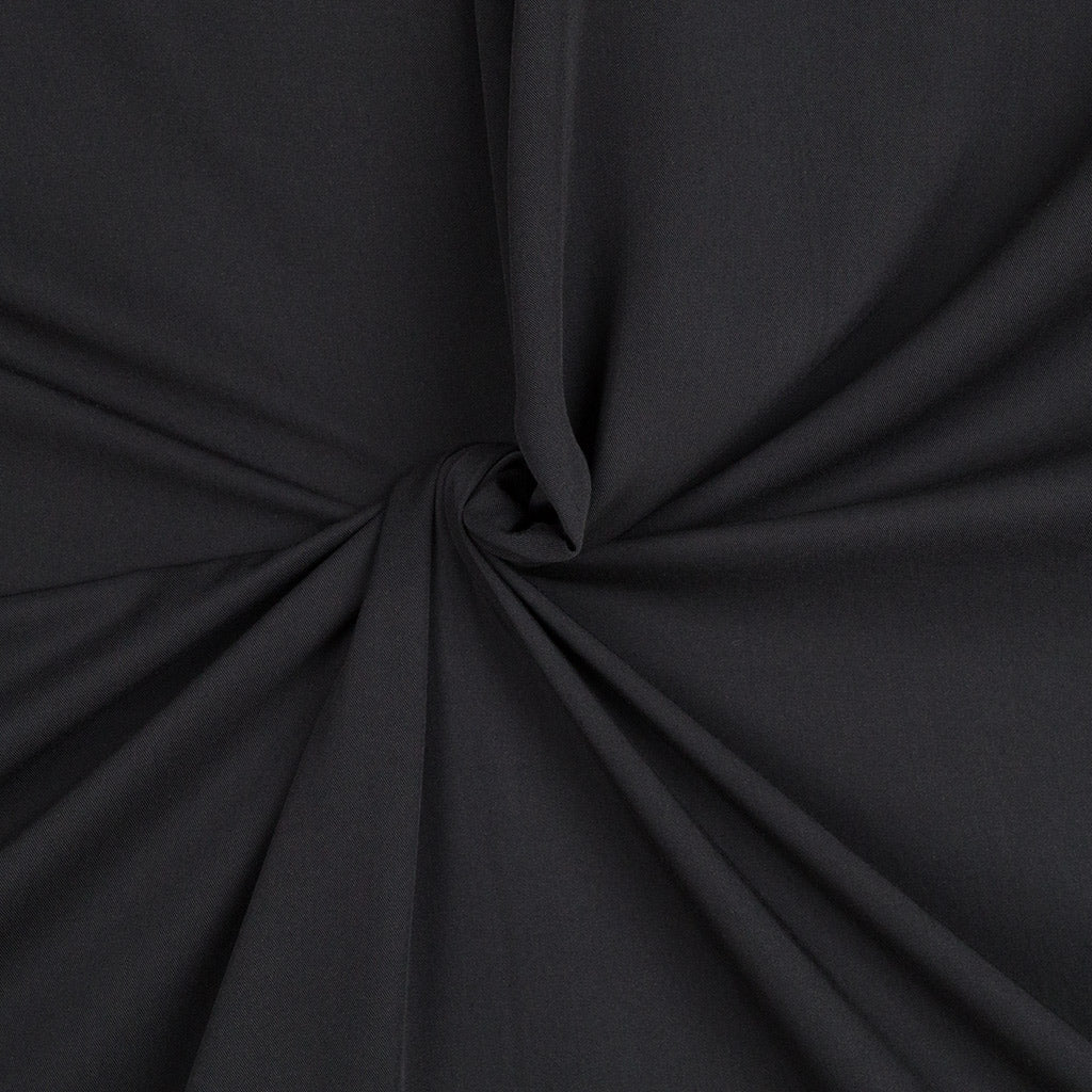 Trieste - Black Modal, Bamboo and Tencel Woven Twill Fabric