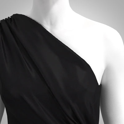 Turin - Black Twill Viscose Rich Ponte de Roma Stretch Fabric