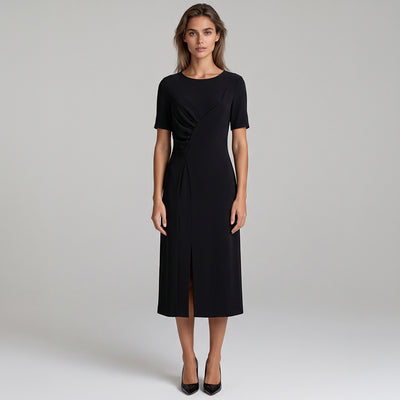 Turin - Black Twill Viscose Rich Ponte de Roma Stretch Fabric