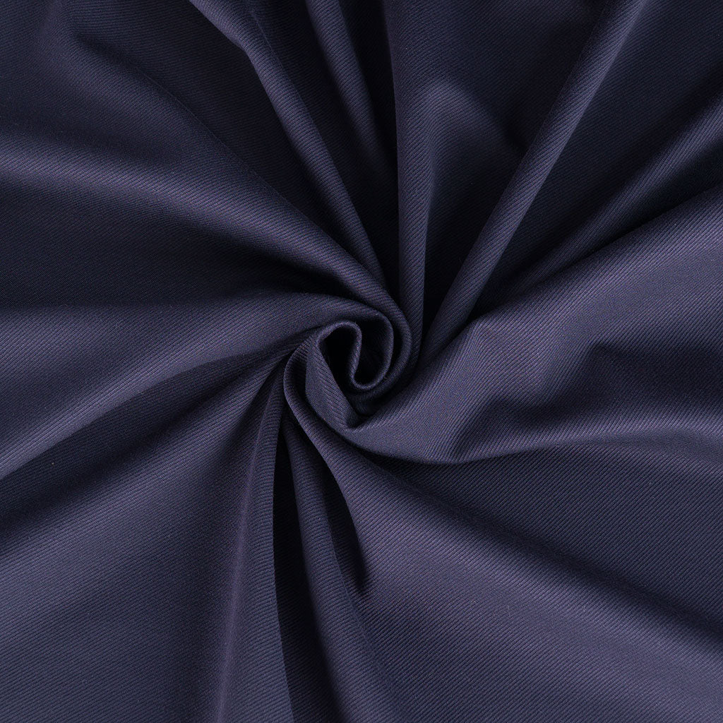 Turin - Navy Twill Viscose Rich Ponte de Roma Stretch Fabric
