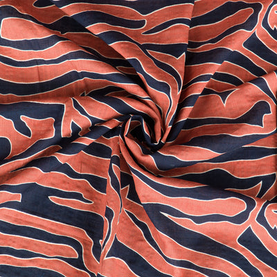 Tuscany - Navy and Rust, Counterpart, Cotton and Viscose Woven Voile Fabric