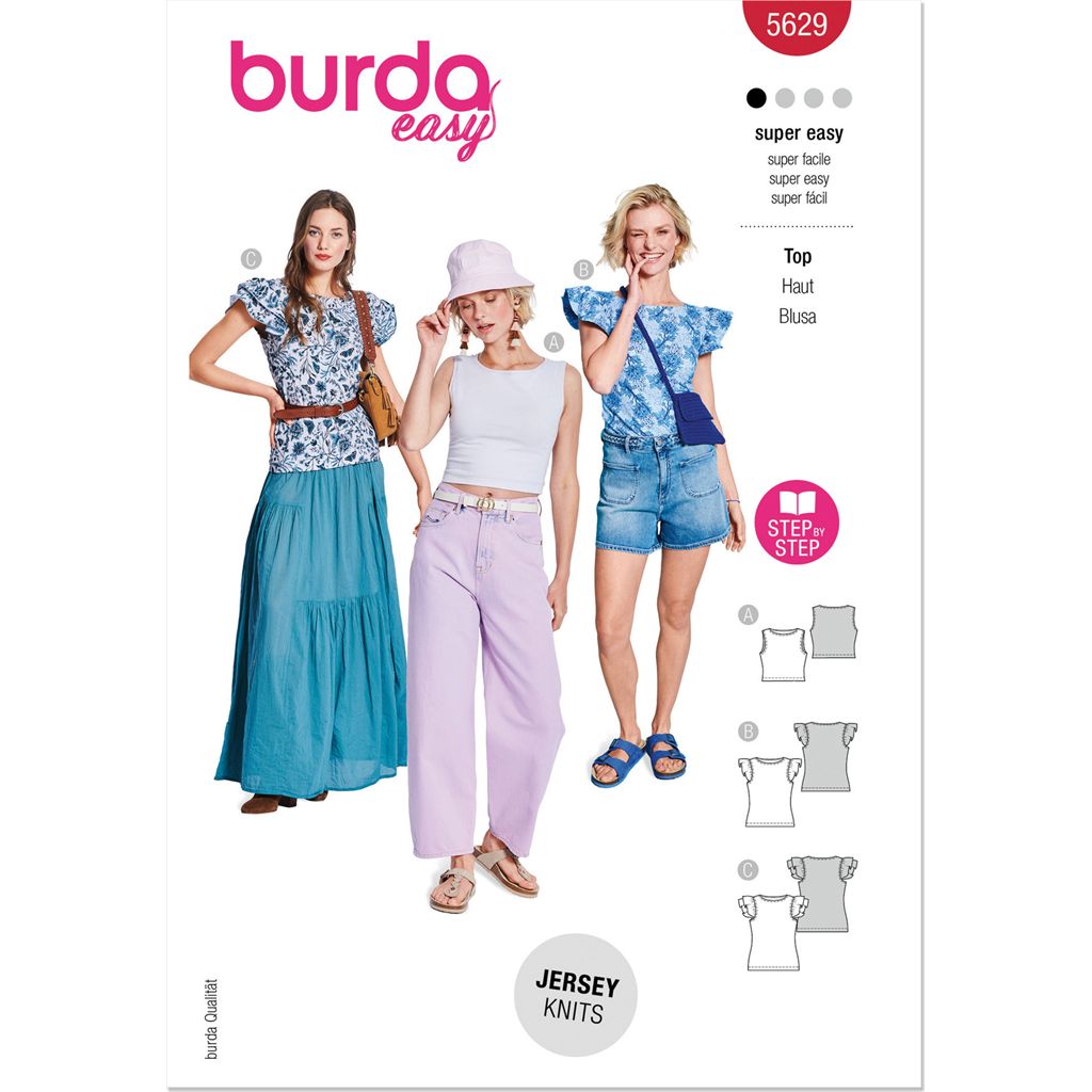 Burda Style Pattern 5629 Misses Tops B5629 Image 1 From Patternsandplains.com