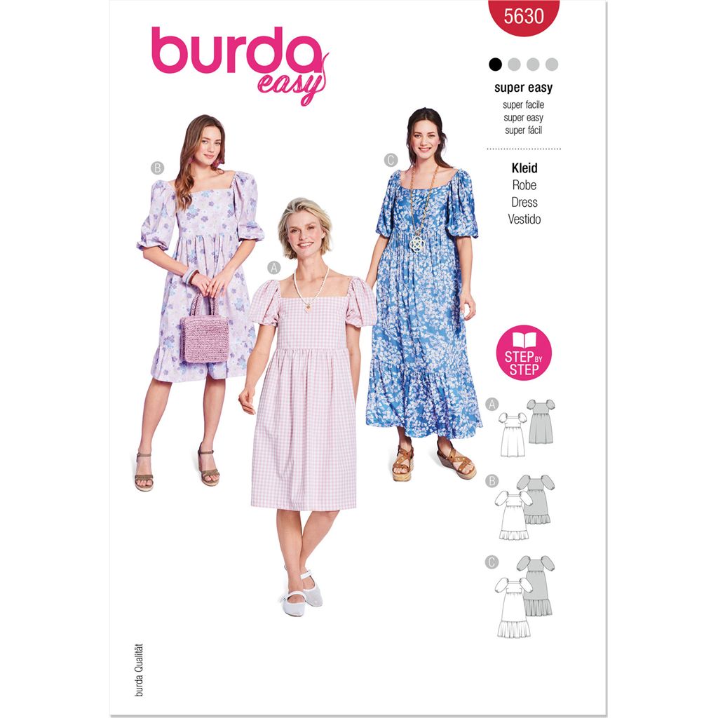 Burda Style Pattern 5630 Misses Dresses B5630 Image 1 From Patternsandplains.com