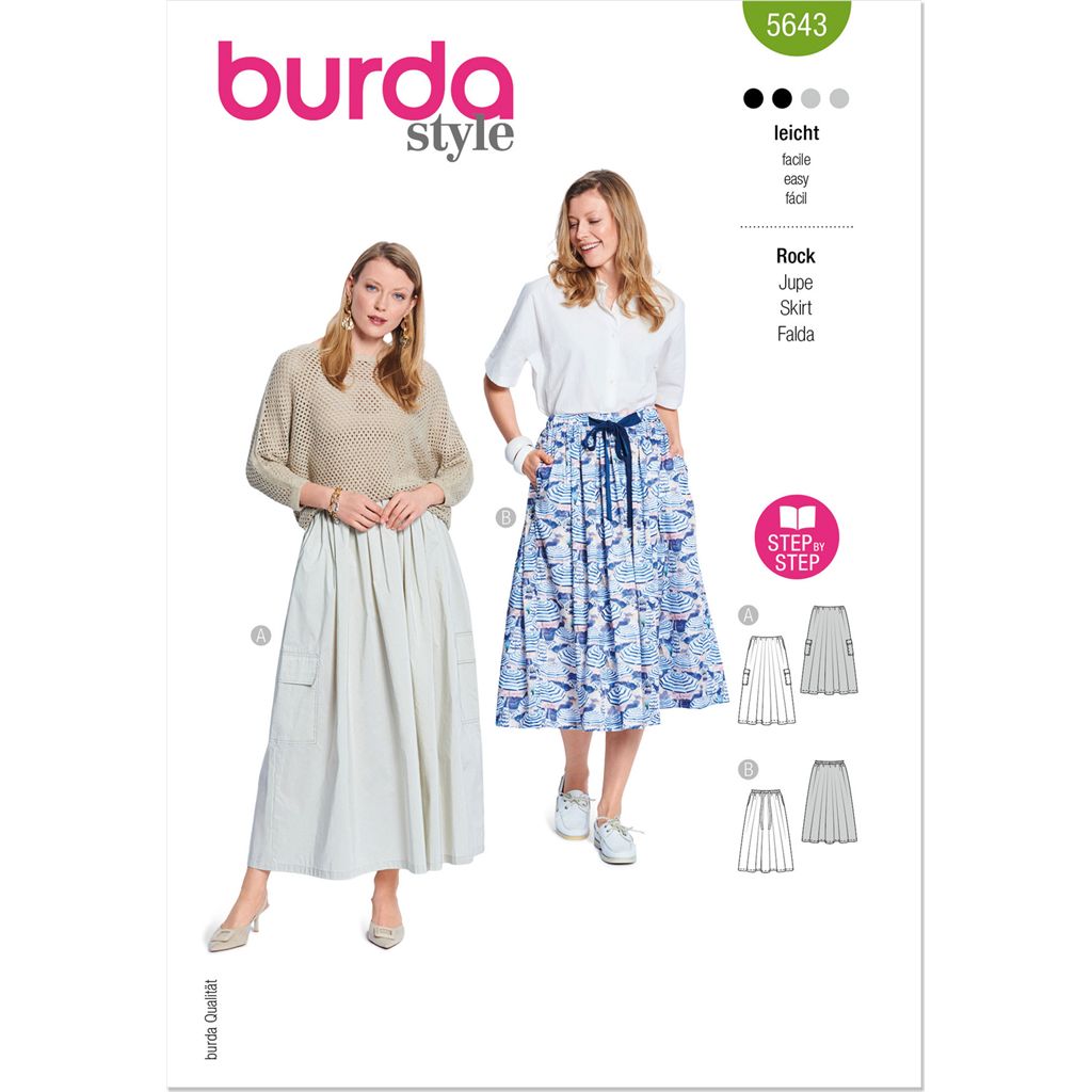 Burda Style Pattern 5643 Misses Skirts B5643 Image 1 From Patternsandplains.com
