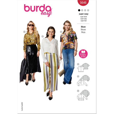 Burda Style Pattern 5646 Misses Shirts B5646 Image 1 From Patternsandplains.com