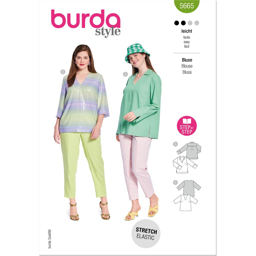 Burda Style Pattern 5665 Misses Blouse B5665 Image 1 From Patternsandplains.com