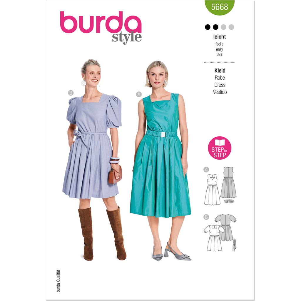 Burda Style Pattern 5668 Misses Dresses B5668 Image 1 From Patternsandplains.com