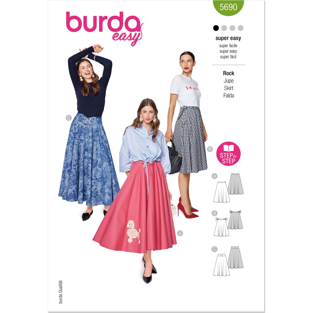 Burda Style Pattern 5690 Misses Skirts B5690 Image 1 From Patternsandplains.com
