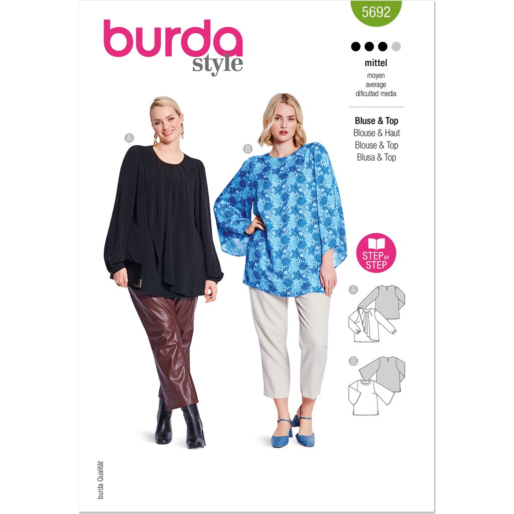 Burda Style Pattern 5692 Misses Blouse and Shirt B5692 Image 1 From Patternsandplains.com