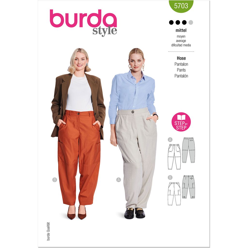Burda Style Pattern 5703 Misses Trousers B5703 Image 1 From Patternsandplains.com