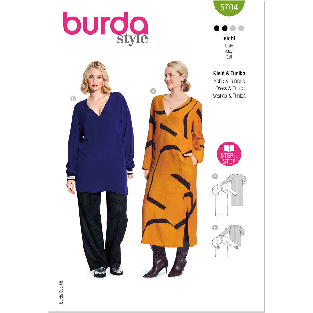 Burda Style Pattern 5704 Misses Dress and Tunic B5704 Image 1 From Patternsandplains.com