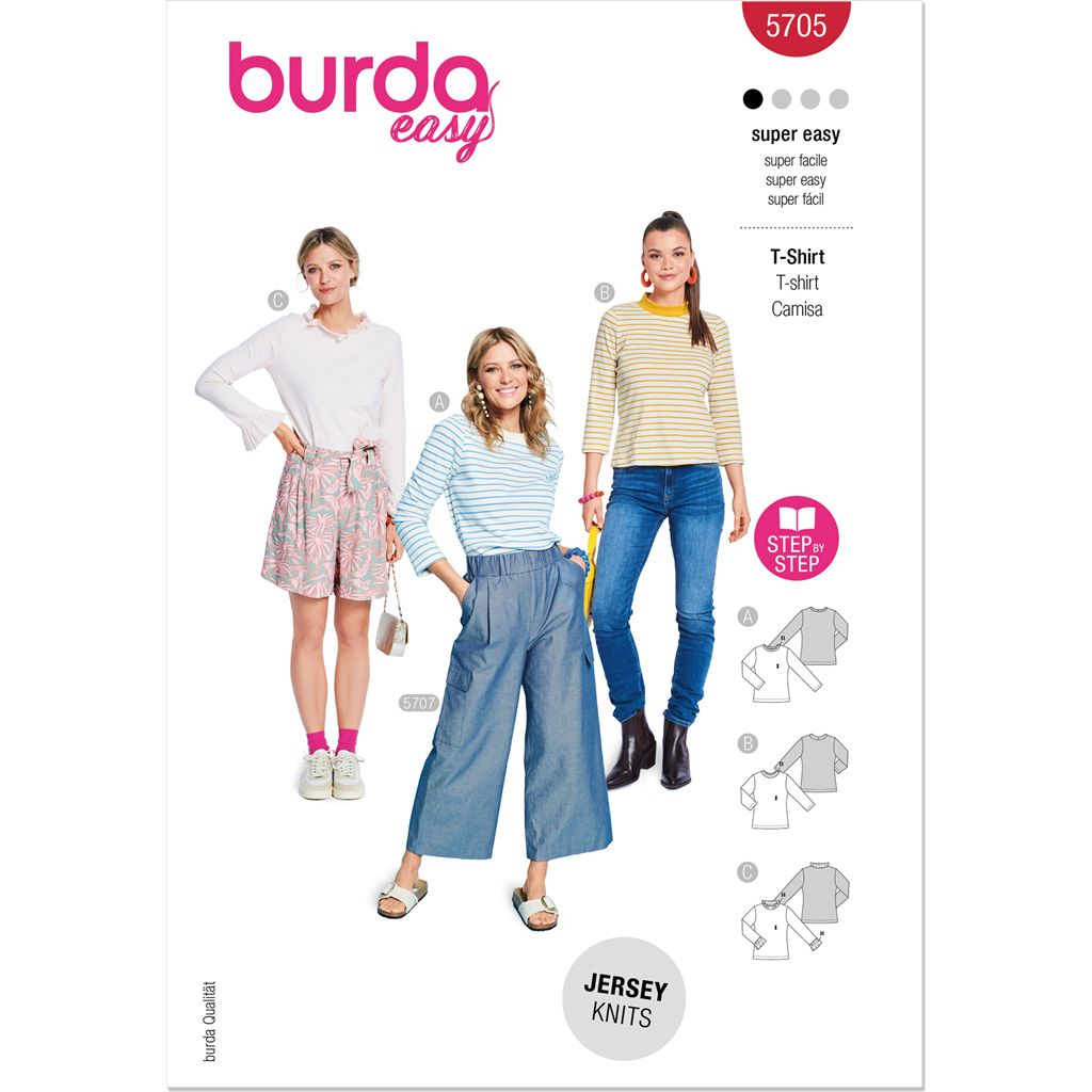 Burda Style Pattern 5705 Misses Shirts B5705 Image 1 From Patternsandplains.com