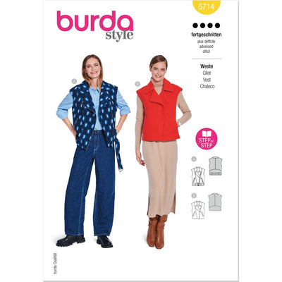 Burda Style Pattern 5714 Misses Vests B5714 Image 1 From Patternsandplains.com