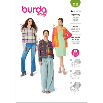 Burda Style Pattern 5729 Misses Blazer and Jacket B5729 Image 1 From Patternsandplains.com