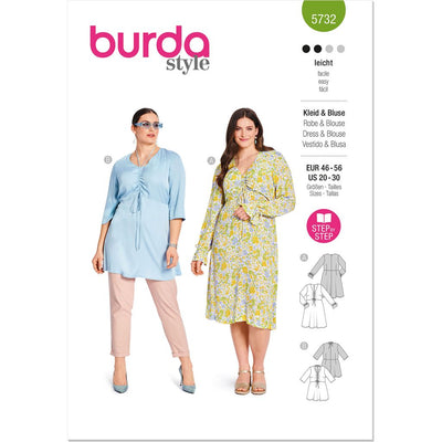 Burda Style Pattern 5732 Misses Dress and Blouse B5732 Image 1 From Patternsandplains.com