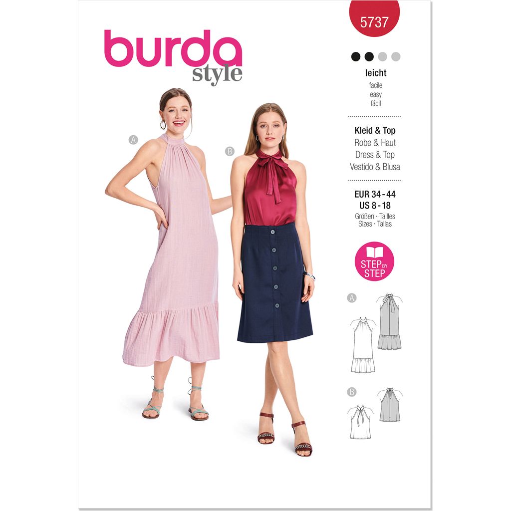 Burda Style Pattern 5737 Misses Dress and T Shirt B5737 Image 1 From Patternsandplains.com