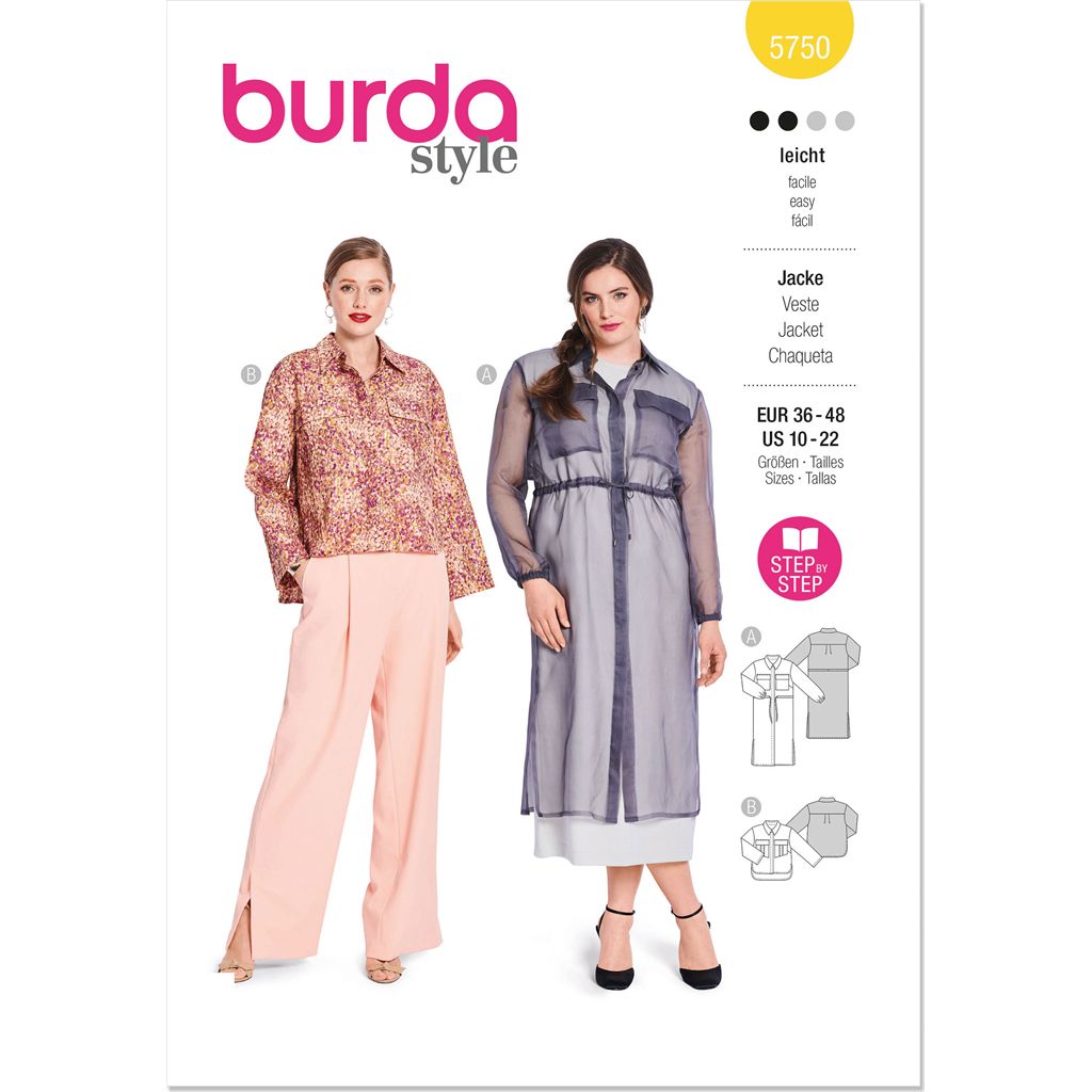 Burda Style Pattern 5750 Misses Jacket B5750 Image 1 From Patternsandplains.com