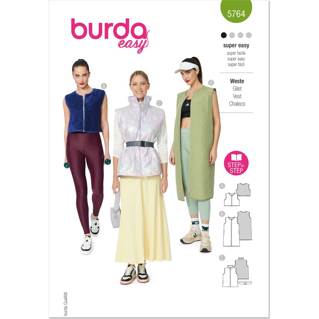 Burda Style Pattern 5764 Misses Waistcoats and Vest B5764 Image 1 From Patternsandplains.com