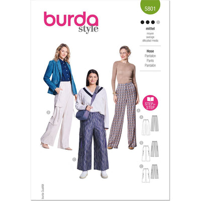 Burda Style Pattern 5801 Misses Trouser Pants B5801 Image 1 From Patternsandplains.com