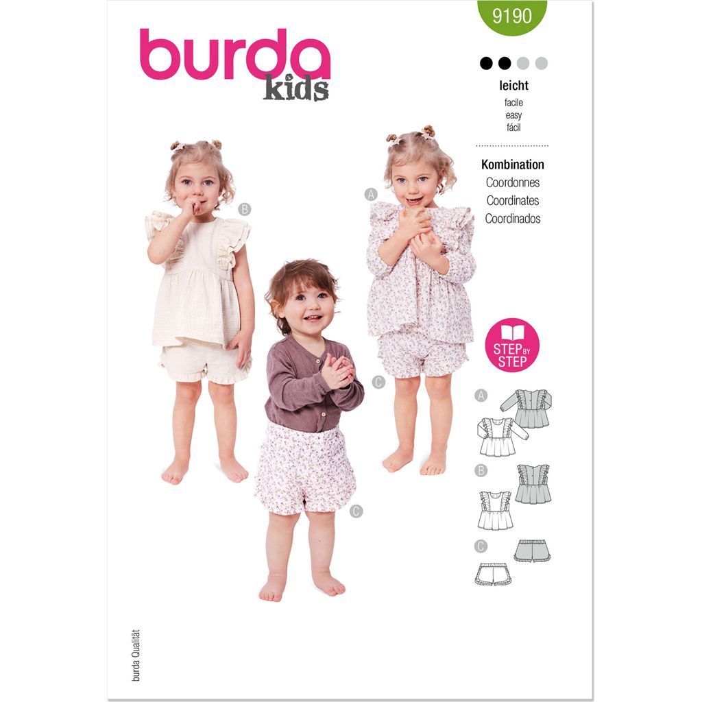 Burda Style Pattern 9190 Babies Top and Pants B9190 Image 1 From Patternsandplains.com