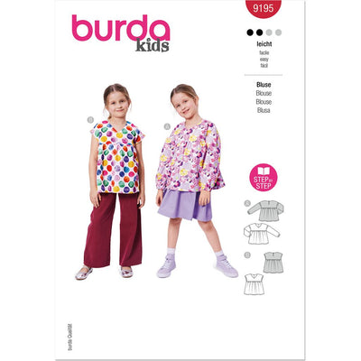 Burda Style Pattern 9195 Childrens Blouse B9195 Image 1 From Patternsandplains.com