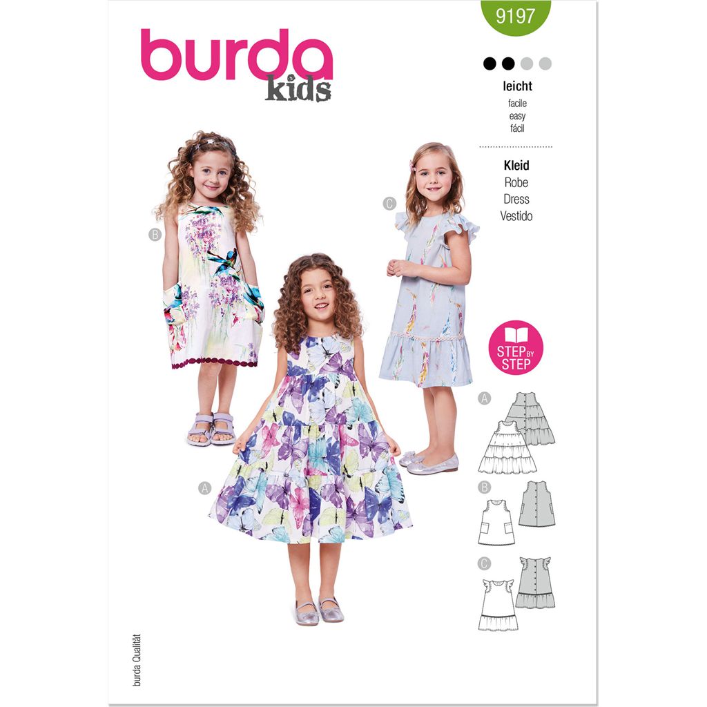 Burda Style Pattern 9197 Childrens Dresses B9197 Image 1 From Patternsandplains.com