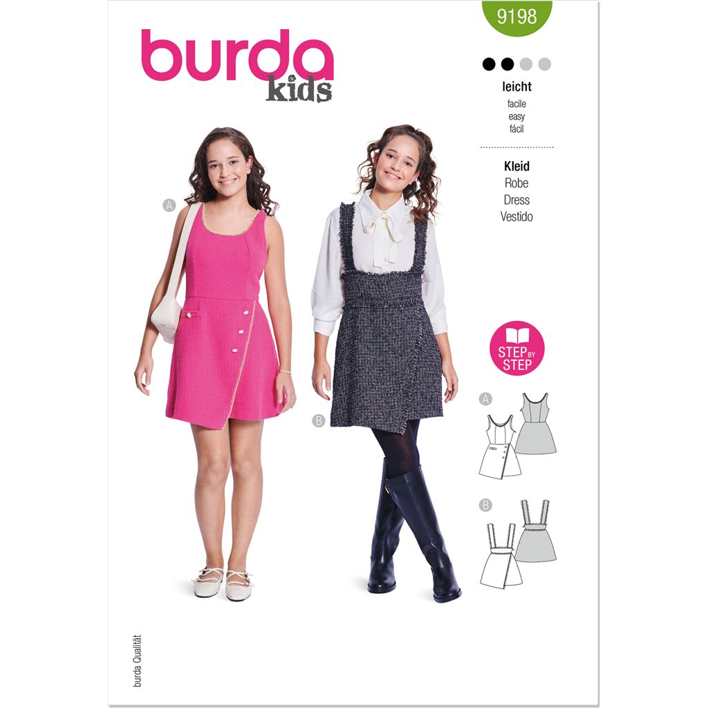 Burda Style Pattern 9198 Childrens Dress and Skirt B9198 Image 1 From Patternsandplains.com