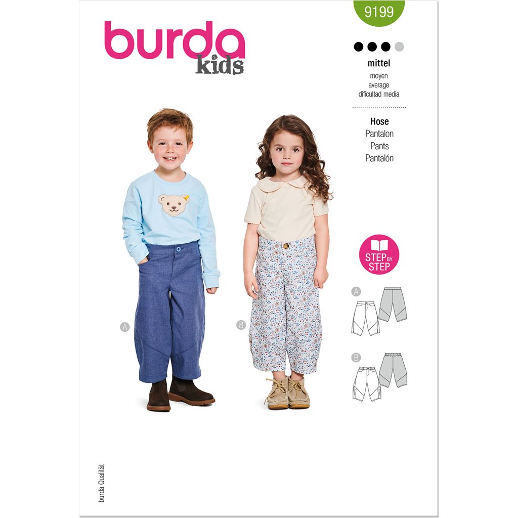 Burda Style Pattern 9199 Childrens Bloomers and Cardigan B9199 Image 1 From Patternsandplains.com