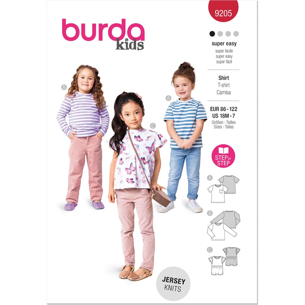 Burda Style Pattern 9205 Toddlers T Shirt B9205 Image 1 From Patternsandplains.com