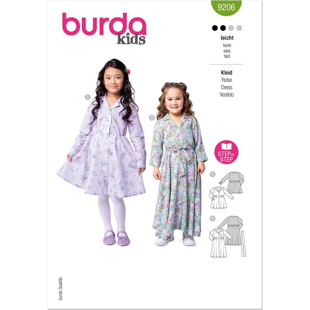 Burda Style Pattern 9206 Childrens Dresses B9206 Image 1 From Patternsandplains.com
