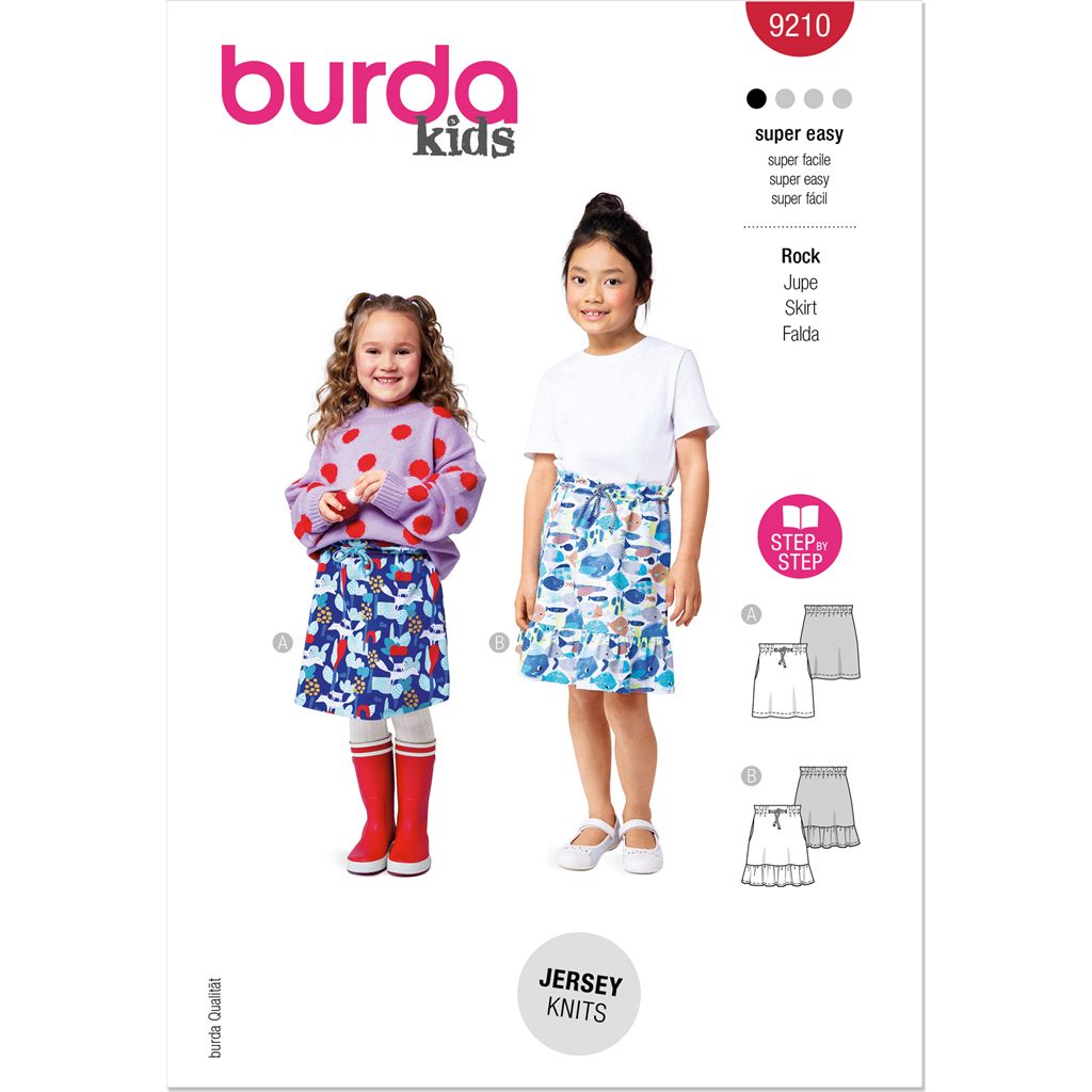 Burda Style Pattern 9210 Childrens Mini Skirts B9210 Image 1 From Patternsandplains.com