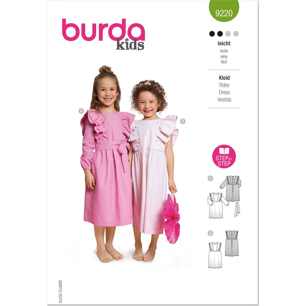 Burda Style Pattern 9220 Childrens Dress B9220 Image 1 From Patternsandplains.com