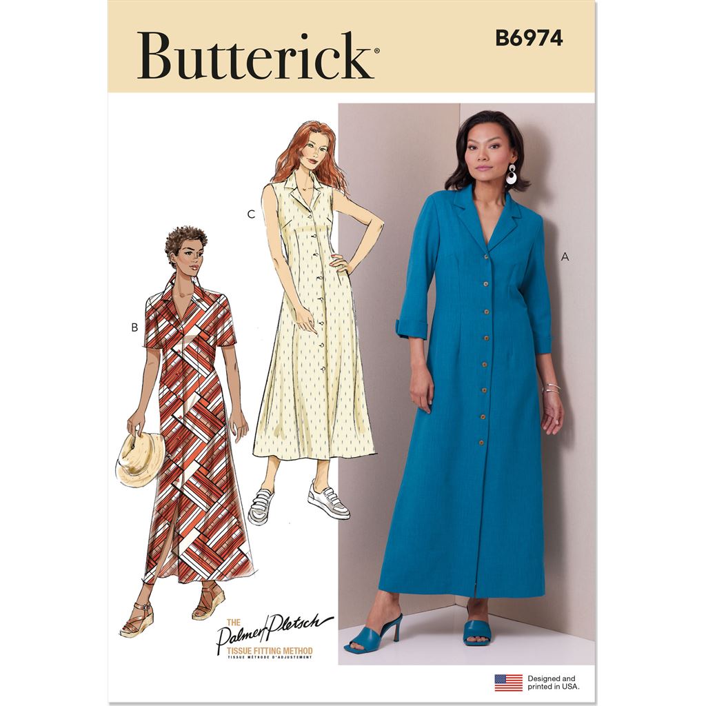 Butterick Pattern B6974 Misses Shirt Dress with Sleeve Variations by Palmer Pletsch 6974 Image 1 From Patternsandplains.com
