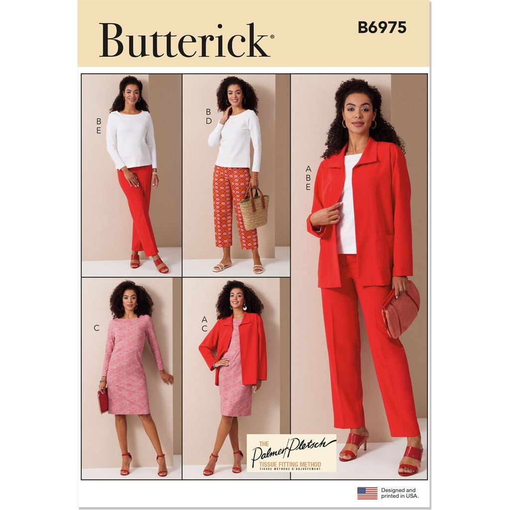 Butterick Pattern B6975 Misses Jacket Knit Top and Dress and Pants by Palmer Pletsch 6975 Image 1 From Patternsandplains.com