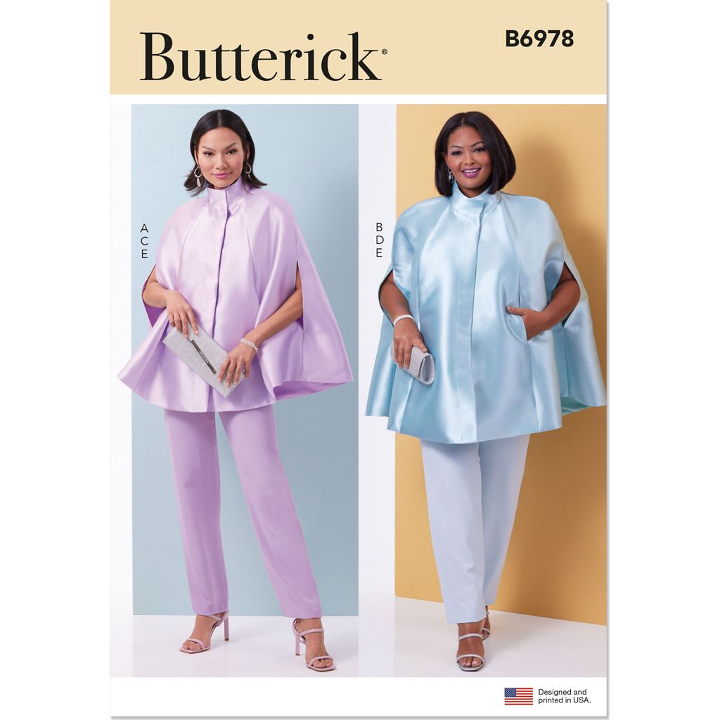 Butterick Pattern B6978 Misses and Womens Cape Top and Pants 6978 Image 1 From Patternsandplains.com